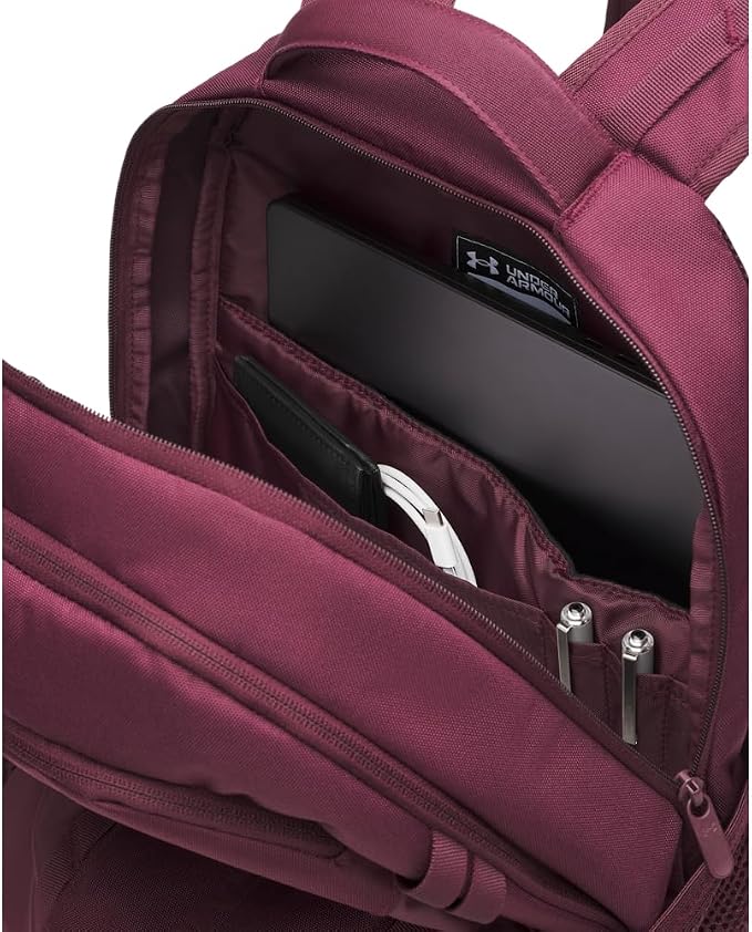 Under Armour Unisex Hustle 6.0 Backpack Dark Maroon/Dark Maroon One Size - Image 3