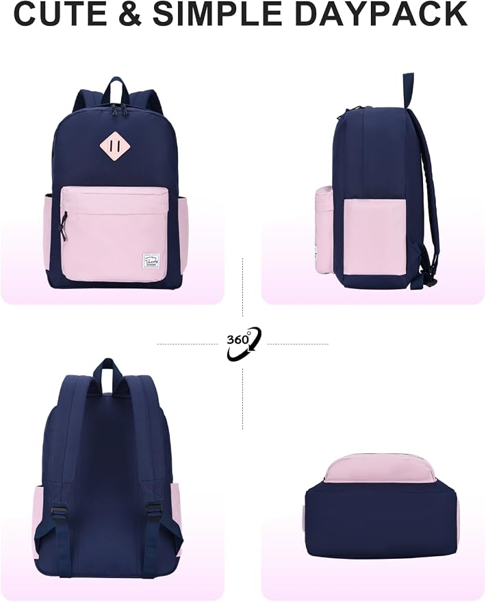 VASCHY Lightweight Backpack for School, Water Resistant Classic Bookbag - Image 6