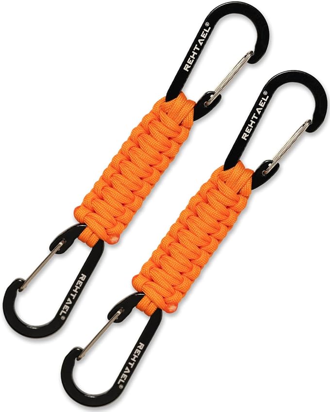 Paracord Braided Carabiner Keychain Lanyard Strap, Hanger Stroller Hook w/2 by REHTAEL
