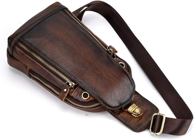 Hebetag Leather Sling Bag Crossbody Backpack - Image 4