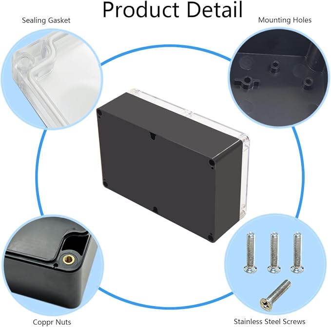 Project Box IP65 Waterproof Junction Box ABS Plastic Black Electrical Boxes DIY - Image 5