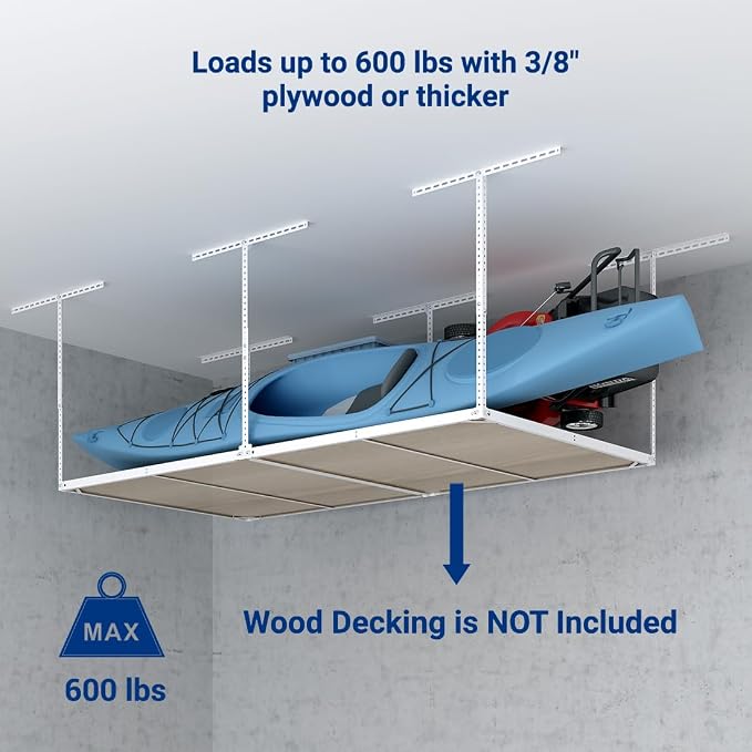 FLEXIMOUNTS 4x8 Overhead Garage Storage Rack without Decking, Garage Storage - Image 2