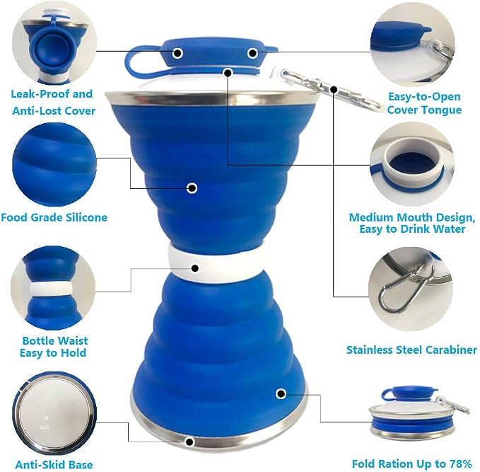 Collapsible Water Bottle, Camping Cup - Image 2