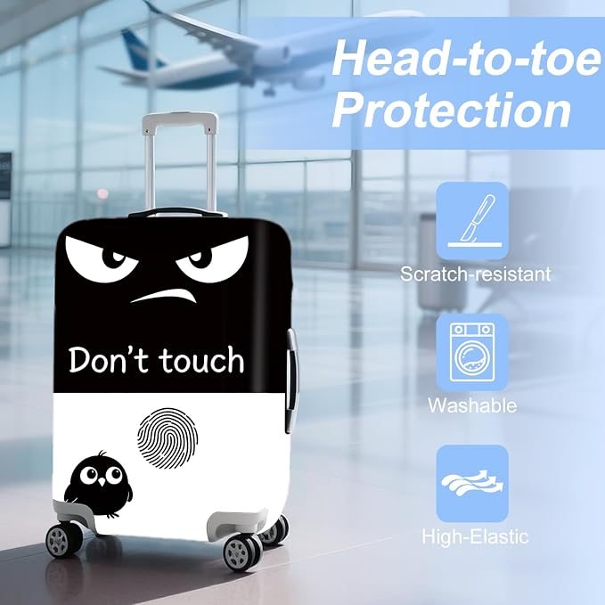 ANNA QUEEN Funny Don't Touch Luggage Cover, Stretchable Suitcase Protector - Image 3