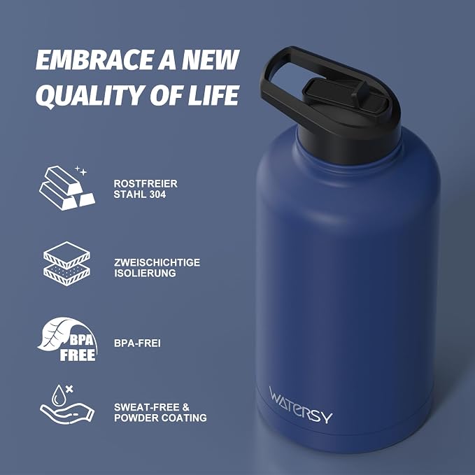 64oz Insulated Water Bottle, BPA Free&Leak Proof, Half Gallon Stainless Steel - Image 8