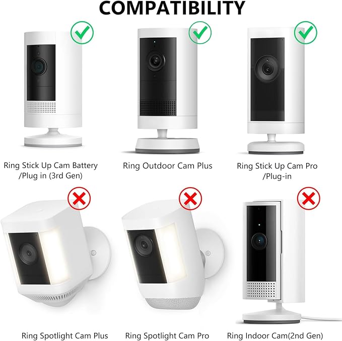 2Pack Ring Camera Wall Mount for Ring Stick Up Cam & Ring Outdoor Cam Plus - Image 2