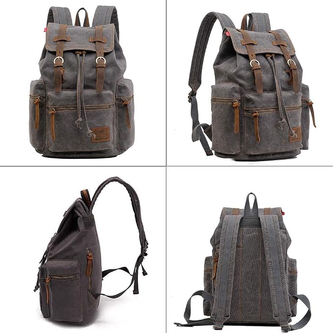 AUGUR High Capacity Canvas Vintage Backpack - Image 3