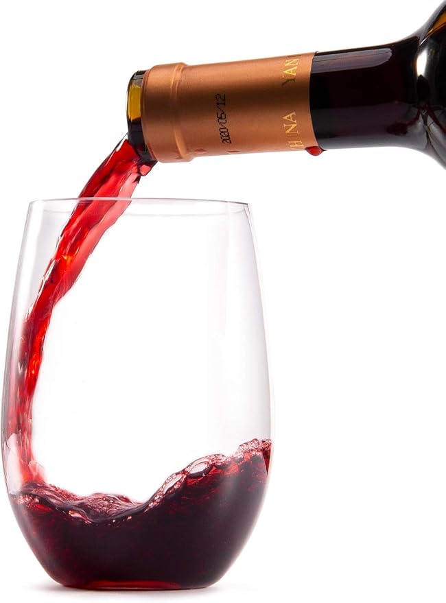 hotder Wine Glasses glasses drinking set 16 OZ Tritan, Stemless Wine Glasses - Image 2