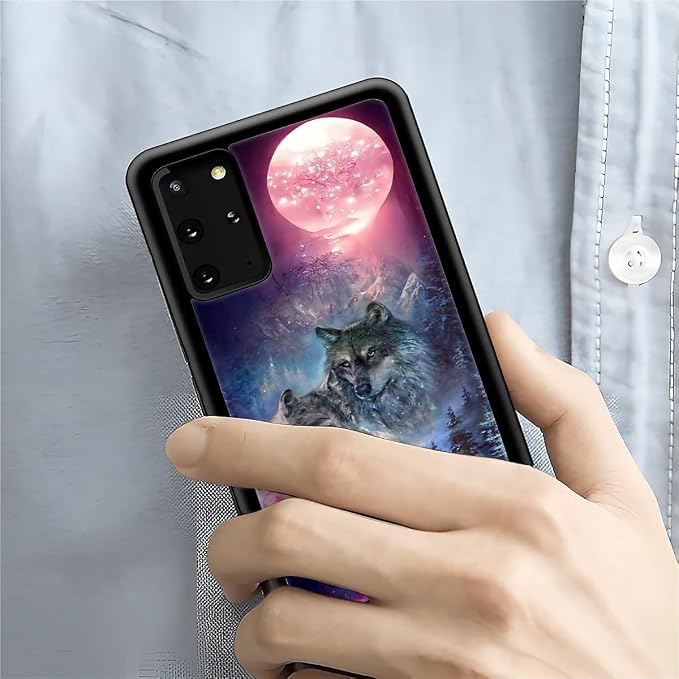 for Samsung Galaxy S20 Plus Case, Star Two Wolfs Howling Pattern Graphic Design - Image 7