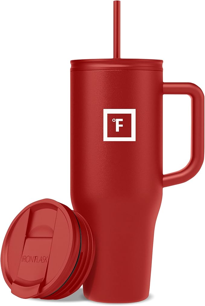 IRON °FLASK Co-Pilot Insulated Mug w/Straw & Flip Cap Lids by IronFlask