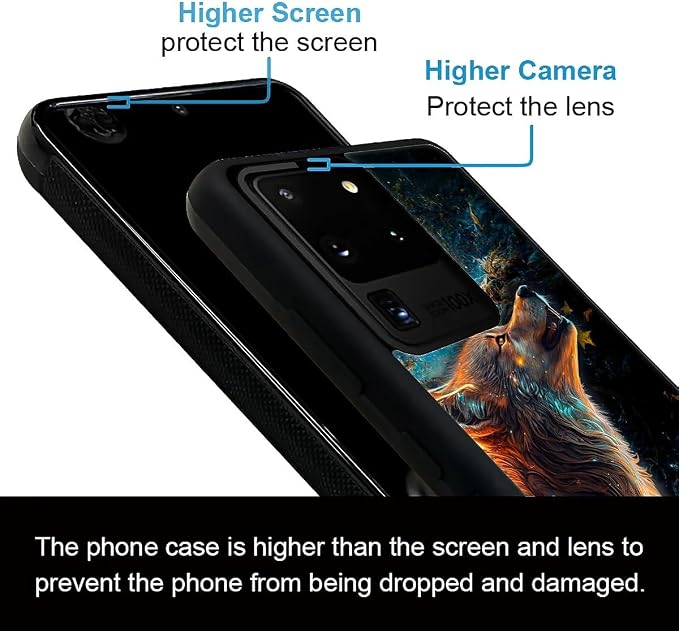 for Samsung Galaxy S20 Ultra Case, Star Cave Hungry Wolf Pattern Graphic Design - Image 5