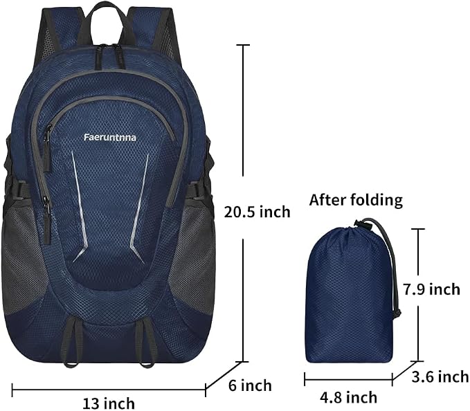 30L Large capacity Lightweight Packable Foldable Backpack，women and men Hiking - Image 2