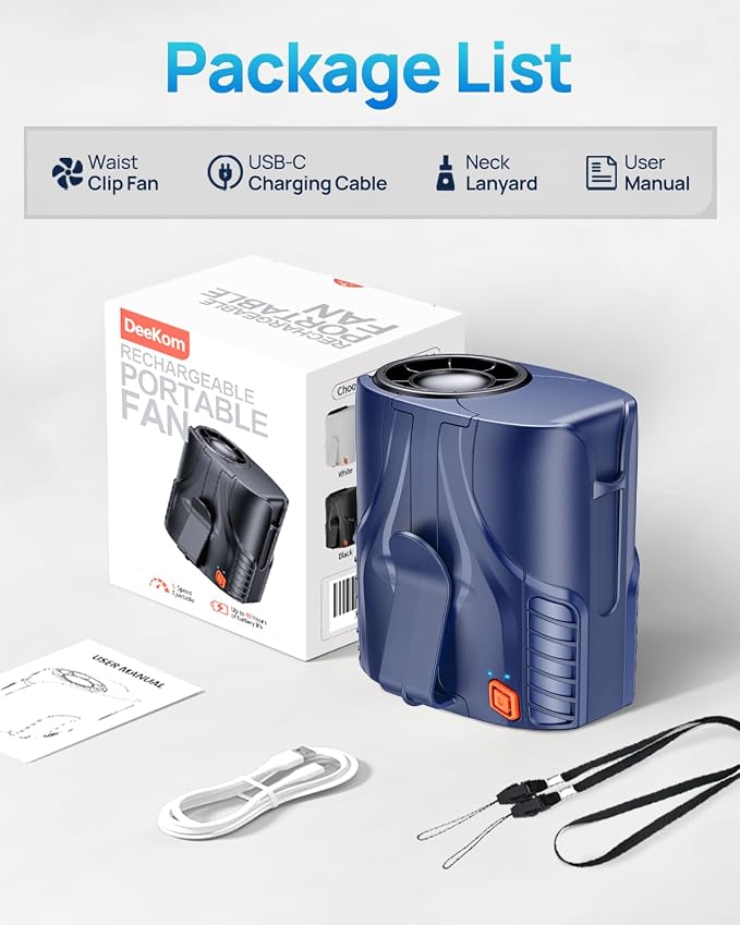 Portable Personal Waist Fan& Neck Fan, 14000RPM Brushless Motor, 40H Runtime - Image 9