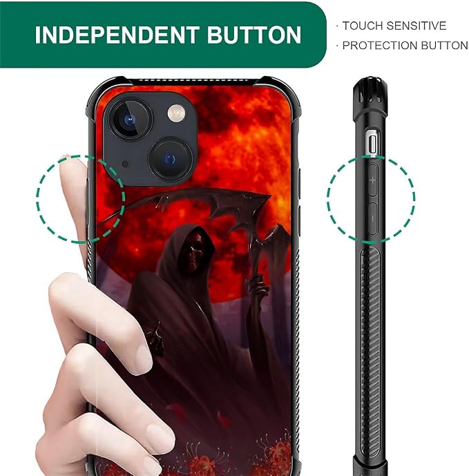 for iPhone 13 Case, Death by The Red Moon Pattern Graphic Design Girl Boy Soft - Image 6
