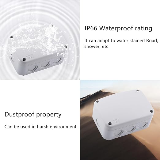 Outdoor White Junction Box, Nineleaf IP66 Waterproof Electrical Project Boxes - Image 2