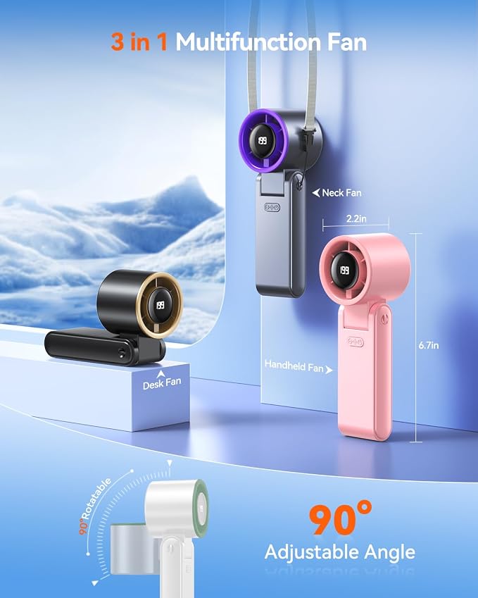 Portable Handheld Turbo Fan, 199 Gear Speed, 24 Hs Cooling Time, 5500mAh - Image 5