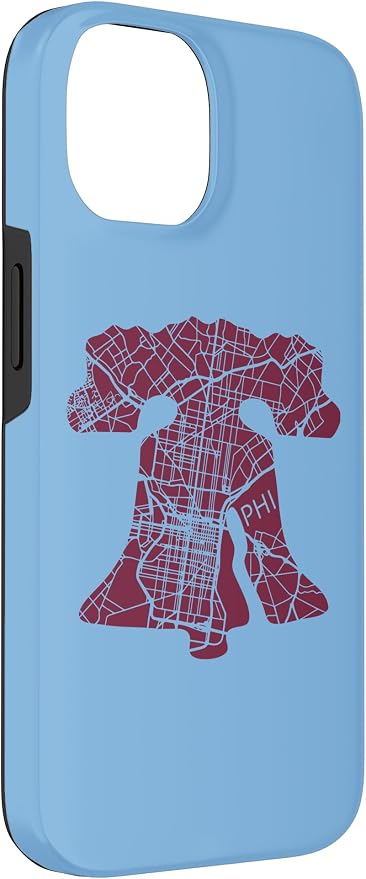 Philadelphia Street Map Liberty Bell Vintage Maroon Philly Case - Image 3