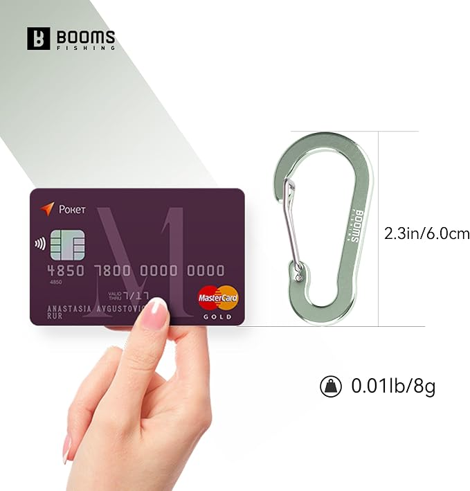 Booms Fishing CC5 Multi-Use Carabiner Clips, 10 Pack 2.3"/ 3.1" Caribeener Clips - Image 6