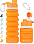 Nefeeko Collapsible Water Bottle, 26oz Silicone Foldable Water Bottles by Nefeeko