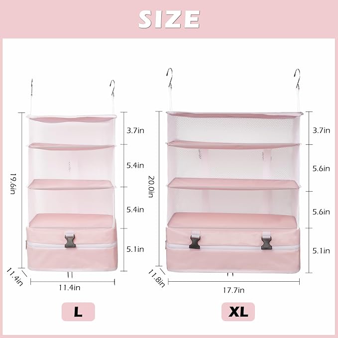 Surblue Hanging Closet Storage Bag Collapsible 3-Shelf Washable Oxford Fabric - Image 5