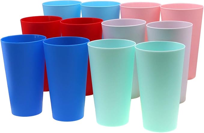 AOYITE 32 ounce Reusable Plastic Tumblers Set, BPA-Free and Dishwasher Safe by AOYITE