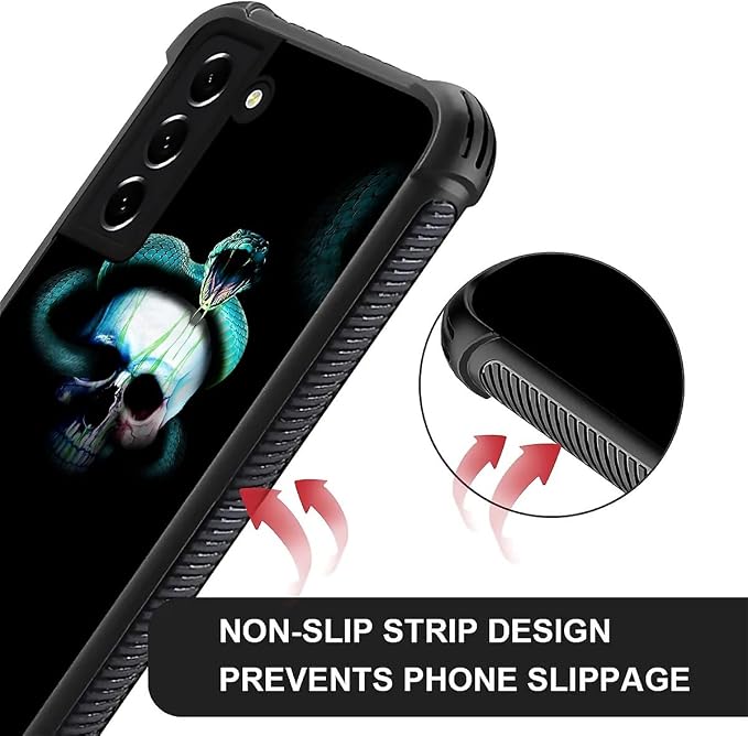 for Samsung Galaxy S22 Plus Case, Skeleton Winding Snake Pattern Graphic Design - Image 2