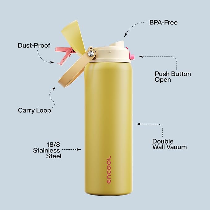 Insulated Water Bottle with Straw - Image 4