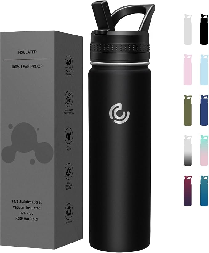 COKTIK 22oz Sports Water Bottle, Stainless Steel Water Bottle by coktik