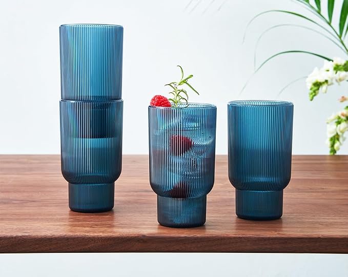 Shatterproof Acrylic Tall Drinking Glasses Set, European Style, Dishwasher Safe by Khen