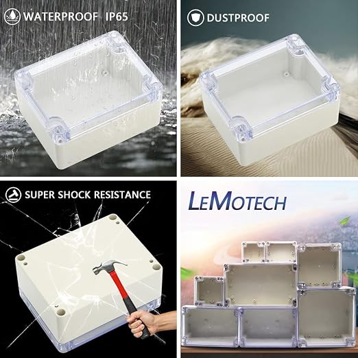 LeMotech ABS Plastic Junction Box, Dustproof Waterproof IP65 Electrical Box - Image 7