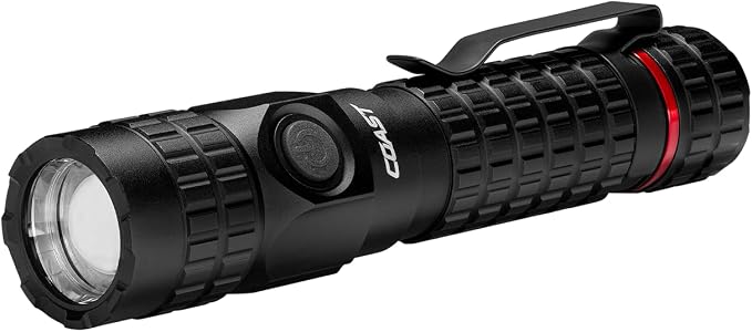 Coast PX200R 2000 Lumen Rechargeable LED Flashlight, Twist Focus, 2-Position by Coast