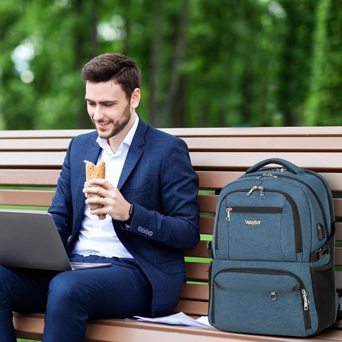 Insulated Lunch Backpack Fit 17" Laptop, Work Backpack - Image 7