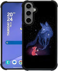 for Samsung Galaxy S24 S25 Plus Case, Galaxy Fox Wolf Pattern Graphic Design by FKBRCL4U