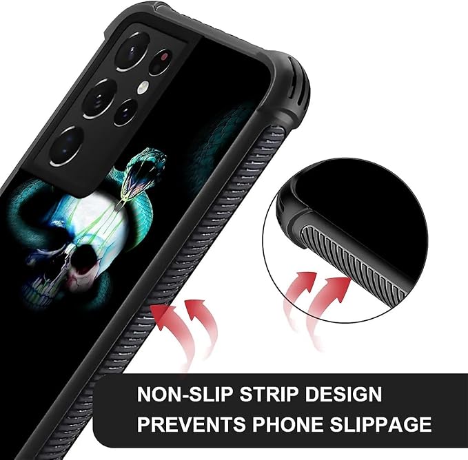 for Samsung Galaxy S21 Ultra Case, Skeleton Winding Snake Pattern Graphic - Image 2