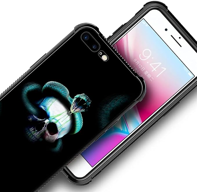 for iPhone 7/8 Case, Skeleton Winding Snake Pattern Graphic Design Girl Boy - Image 3