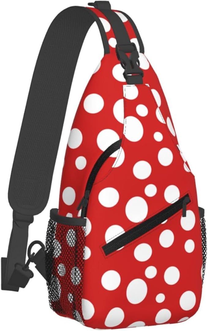 Mushroom Dots Sling Bag For Women Men Fashion Backpack Crossbody Red Mushroom - Image 2