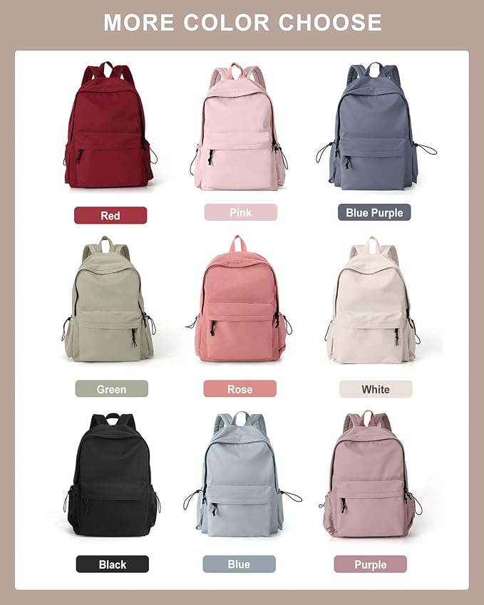 BJLFS White School Backpack for Girls Women, Waterproof High School Book Bag - Image 7