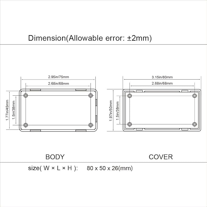 LeMotech Project Box 10 Pieces ABS Plastic Electrical Project Case Small - Image 7