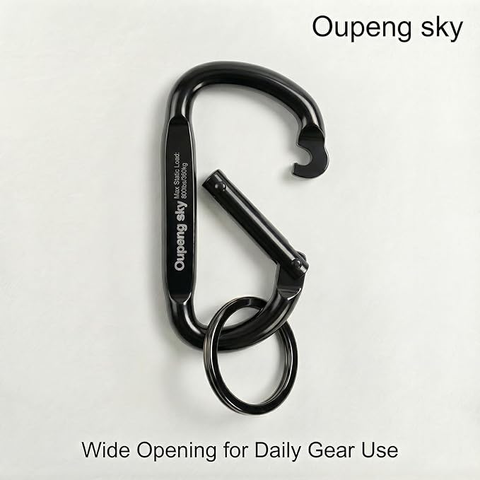 Carabiner Clip - Heavy Duty Carabiners 800lbs-13KN Carabeaner D Ring Shape - Image 3