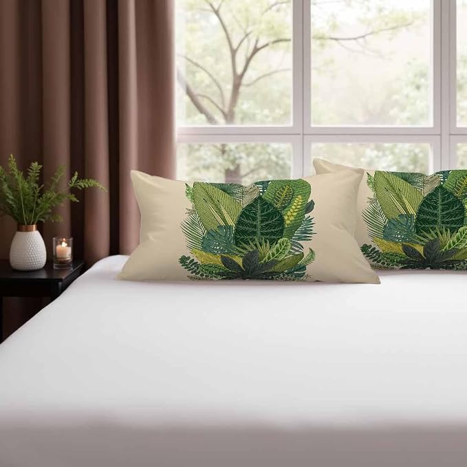 Tropical Leaves Palm 12 X 20 Throw Pillow Covers Set of 2 Green Tree Banana - Image 9