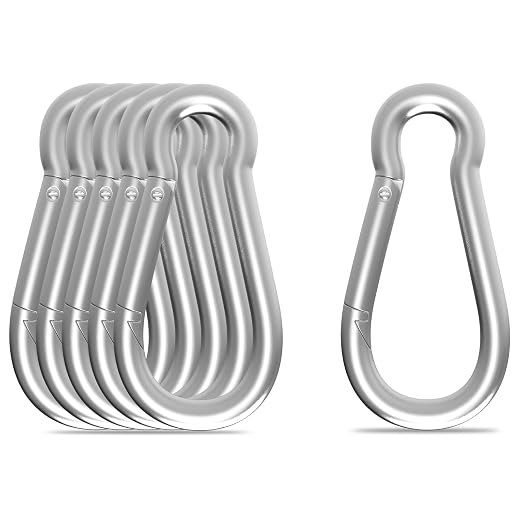Carabiner, Heavy Duty Galvanized Steel Spring Snap Hook Carabiner Clips by High-PQ