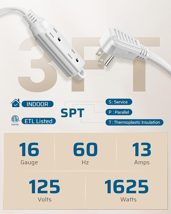 DEWENWILS 3 Outlet Extension Cord - Image 8