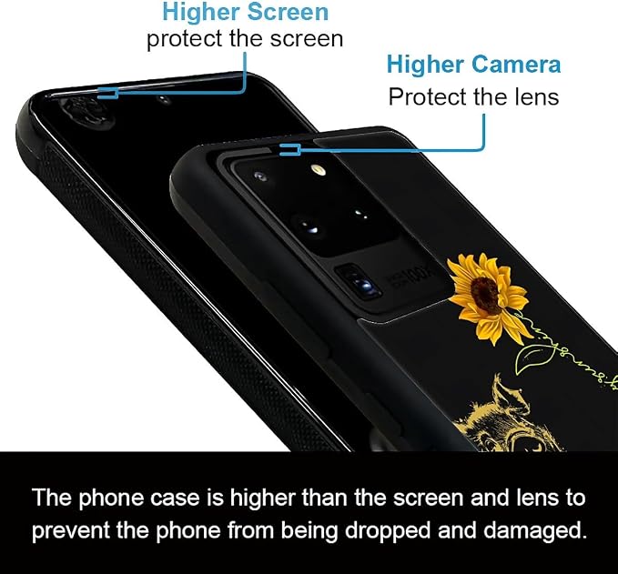 for Samsung Galaxy S20 Ultra Case, Pig Sunflower Yellow Sunshine Pattern - Image 4