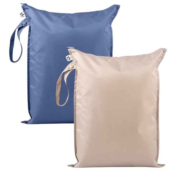 Tiny Twinkle Mess Proof Wet Bags | 2-Pack Reusable Waterproof Wet Bags by TinyTwinkle