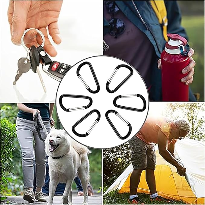 Carabiner Keychain Clip -3" Aluminum Carabiner D Ring, Caribeener Clips - Image 6