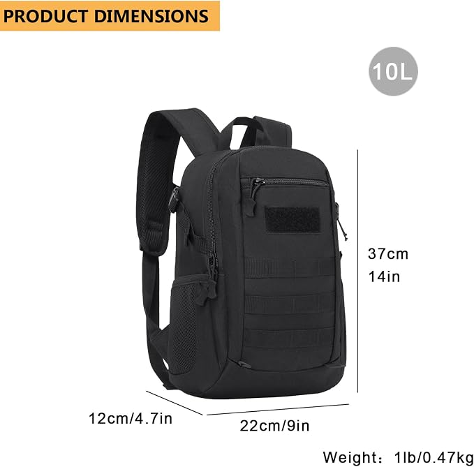 ArcEnCiel 10L/20L Mini X-Small Tactical Backpack MOLLE Daypack Gear Pack - Image 3