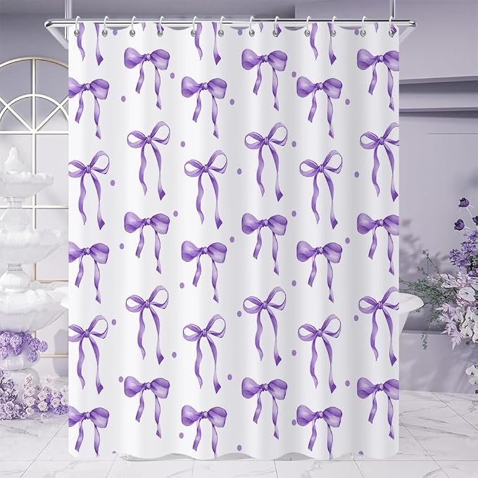 Purple Bow Shower Curtain - Image 3
