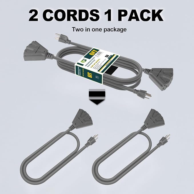 EP 2 Pack 6 Ft Outdoor Extension Cord - Image 2