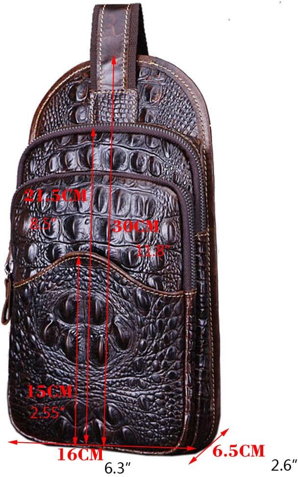 Hebetag Crocodile Genuine Leather Sling Crossbody Bag - Image 9