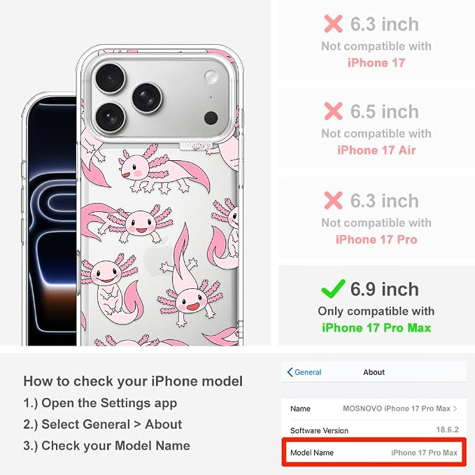 MOSNOVO for iPhone 17 Pro Max Case | Military Grade 6.6ft Drop Tested | Camera - Image 2